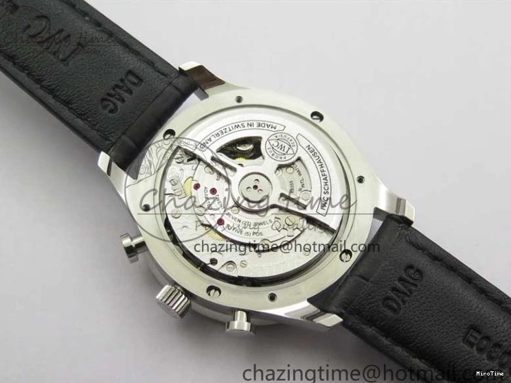 MIROTIME 0410 Elegant Portuguese IW371615 ZF 1:1 Best Edition SS Green Dial on Black Leather Strap A96355 V 7081